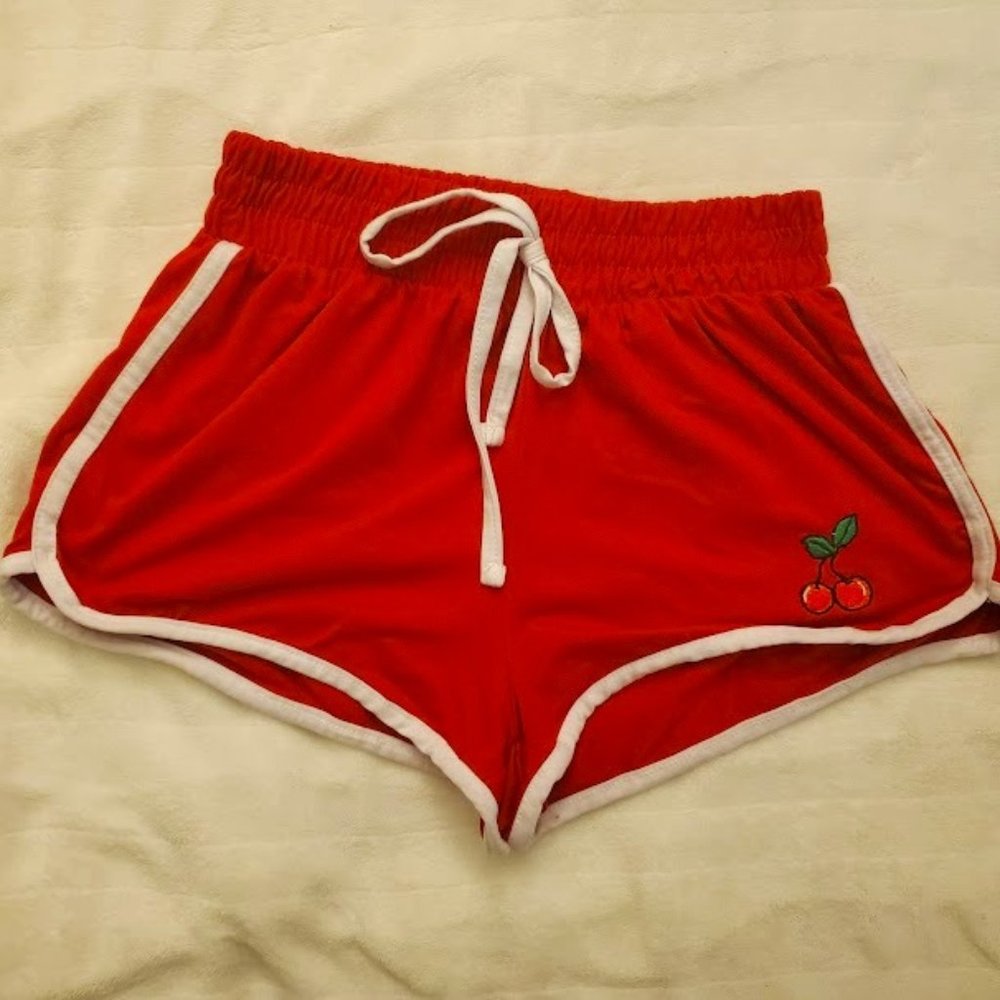 Casual Red Cherry Athletic Shorts